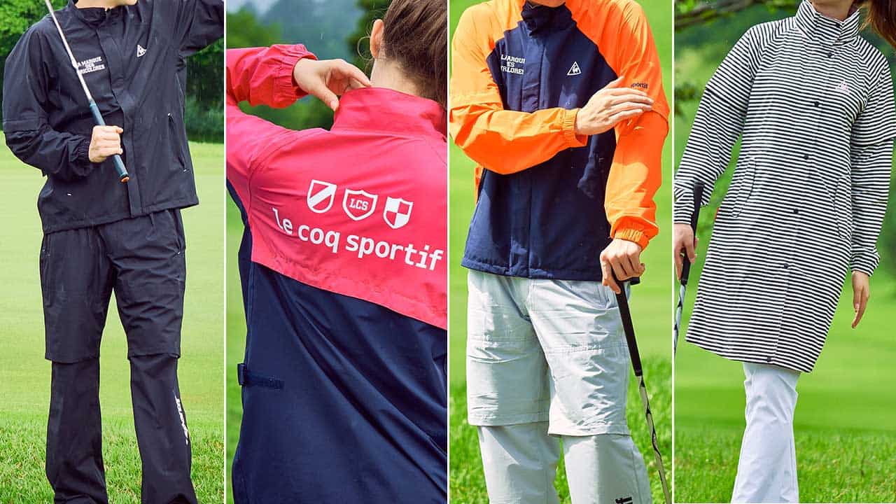 ゴルフのレインウェアは耐⽔性＆ストレッチ性で選ぼう！⾬の