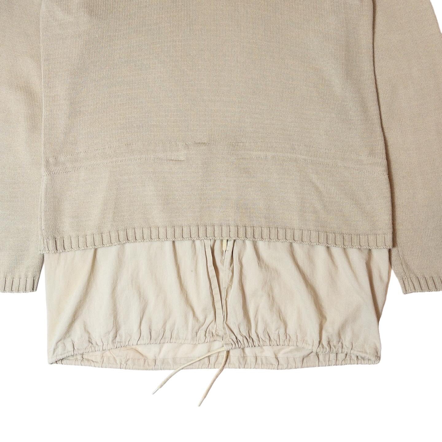 Helmut Lang 1998 Layered Military Parka Knit Hoodie – descryarchive