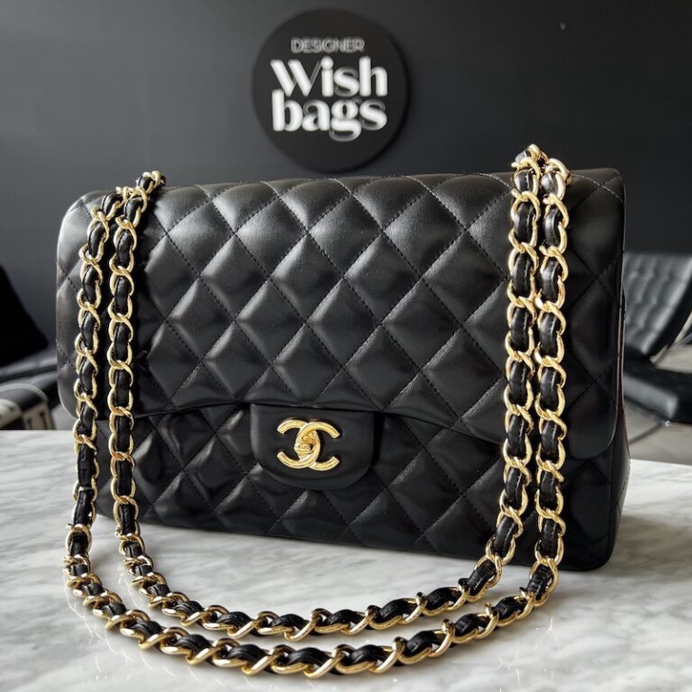 Chanel Classic Jumbo Black Gold - Designer WishBags - now part of