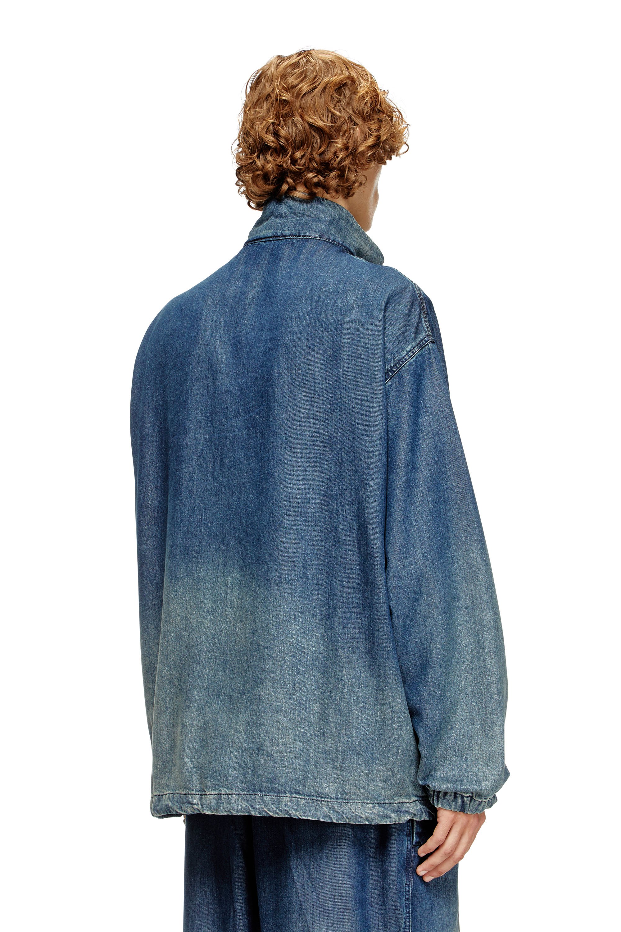D-KRAP-S6 Zipped jacket in fluid denim｜ブルー｜メンズ｜DIESEL