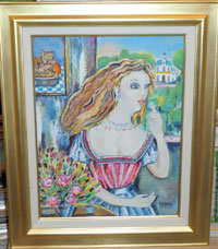 小澤勇寿郎 テアトル広場 美品の油絵です 小澤勇寿郎 サン・タンドレ