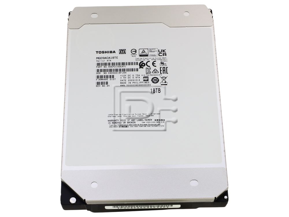 Toshiba MG09ACA18TE 18TB 3.5” LFF 6Gbps 7.2K RPM 512e MG09 Series