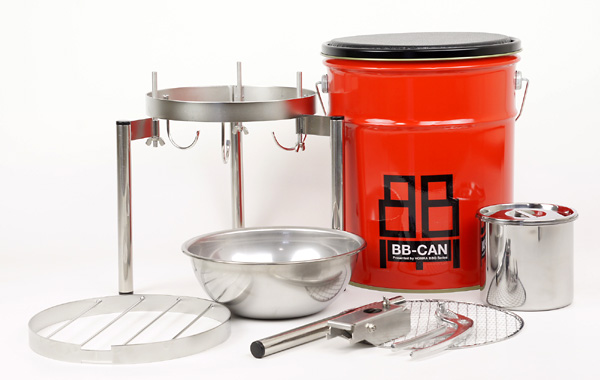 世界初！ 缶に入れて持ち歩ける携帯バーベキューグリル。「BB-CAN