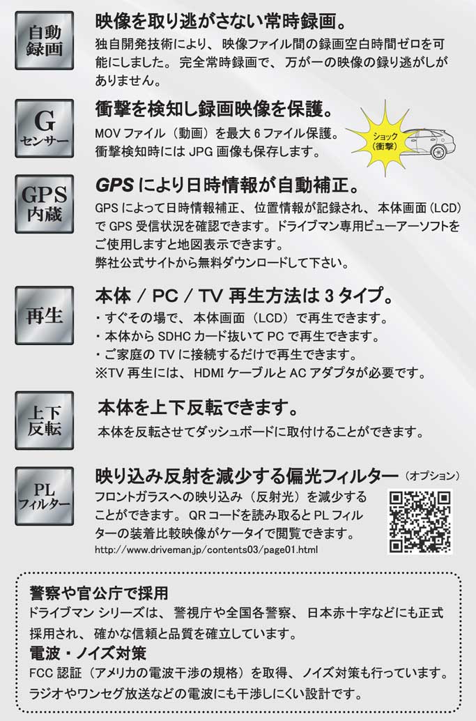 ドライブレコーダー GP-1（ジーピーワン）