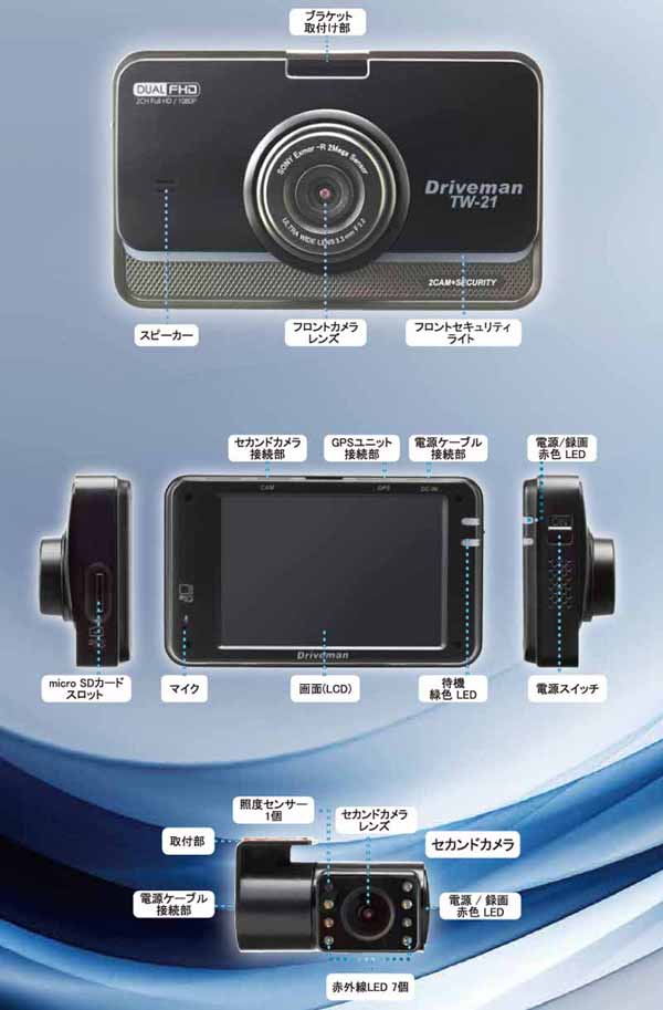 ドライブレコーダー TW-21（ティーダブルツー）｜アサヒリサーチ