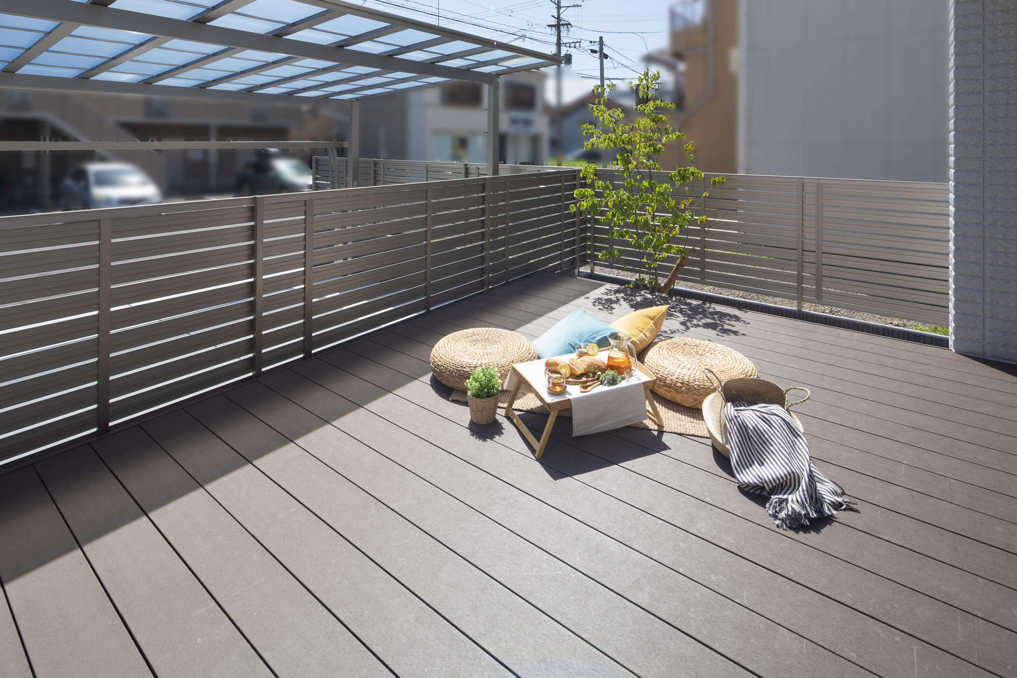 人工木デッキ 樹ら楽ステージ| 愛知県名古屋市外構・エクステリアの