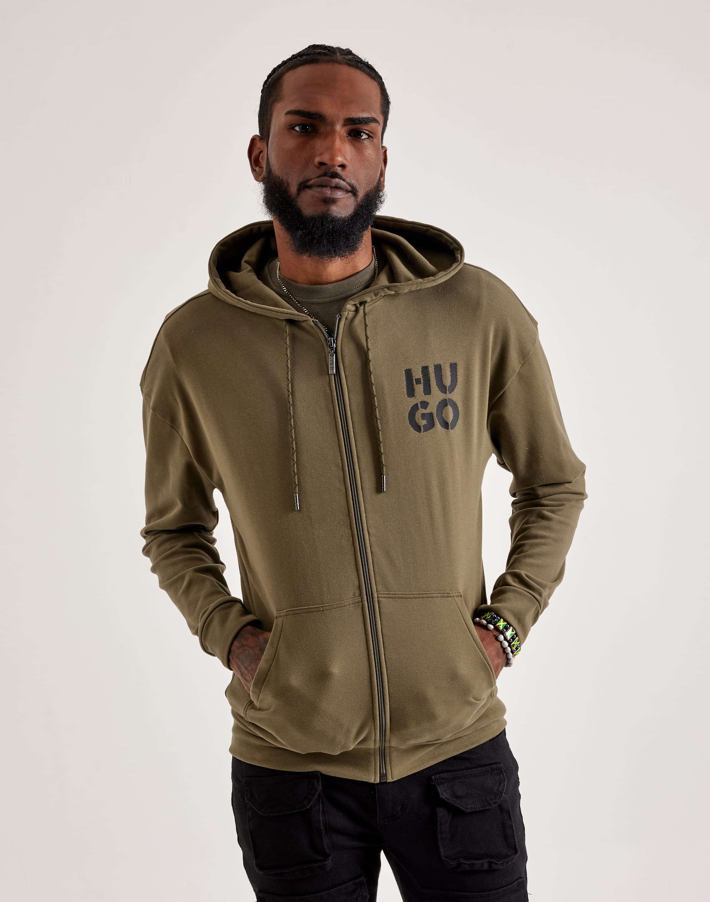 Hugo Spray Logo Full-Zip Hoodie – DTLR