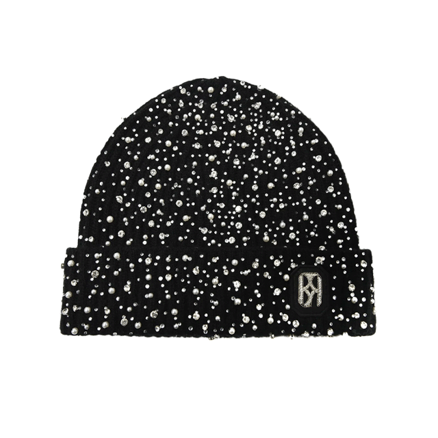 BIRTH OF ROYAL CHILD FULLY EMBELLISHED PEARL RHINESTONE BEANIE