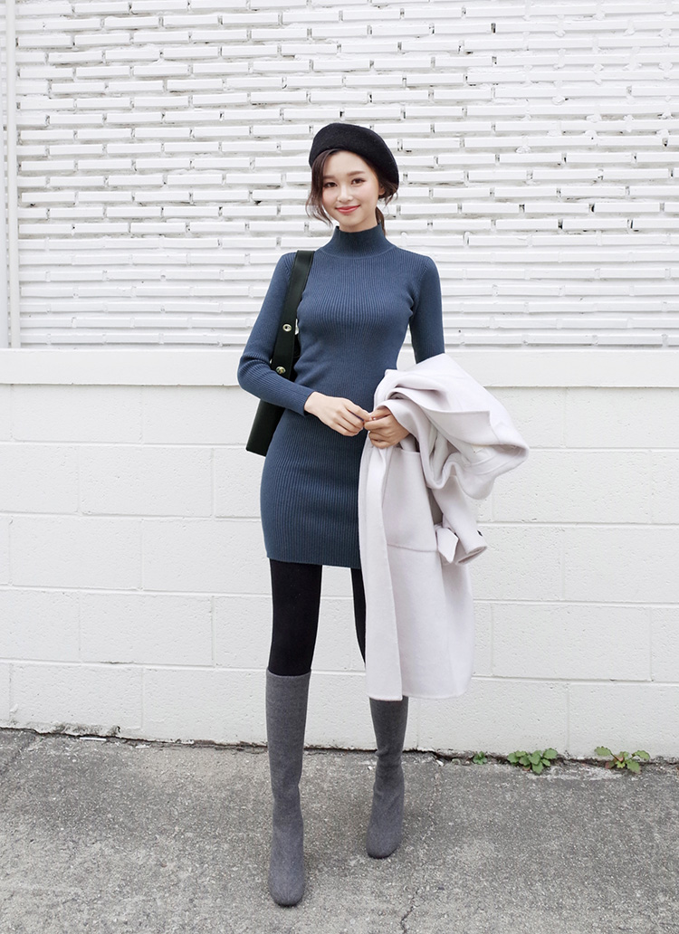 極美品*セリーヌ ニット ハイネック ミニワンピース チュニック