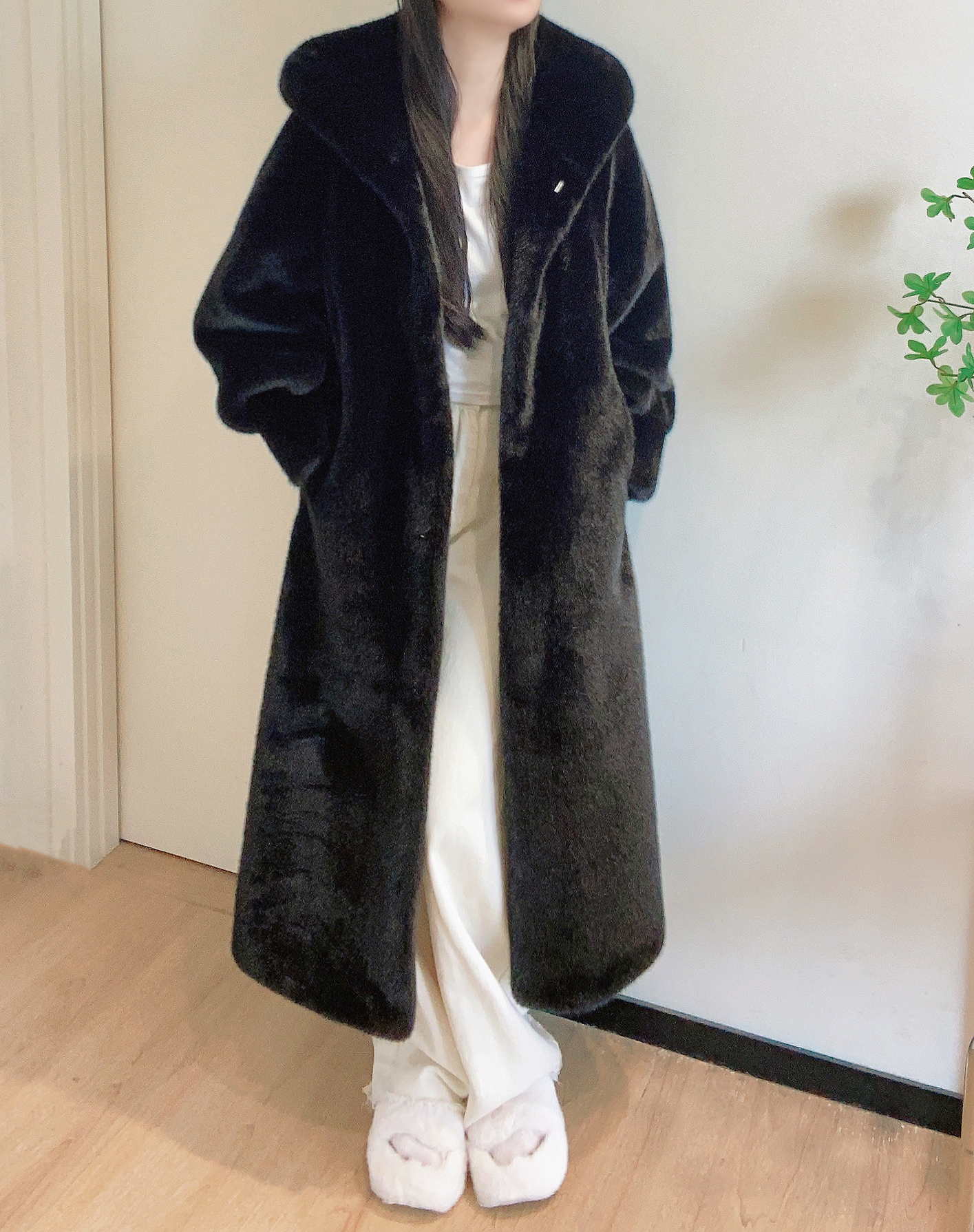 エコファーフードロングコート | レディースファッション通販 - DHOLIC