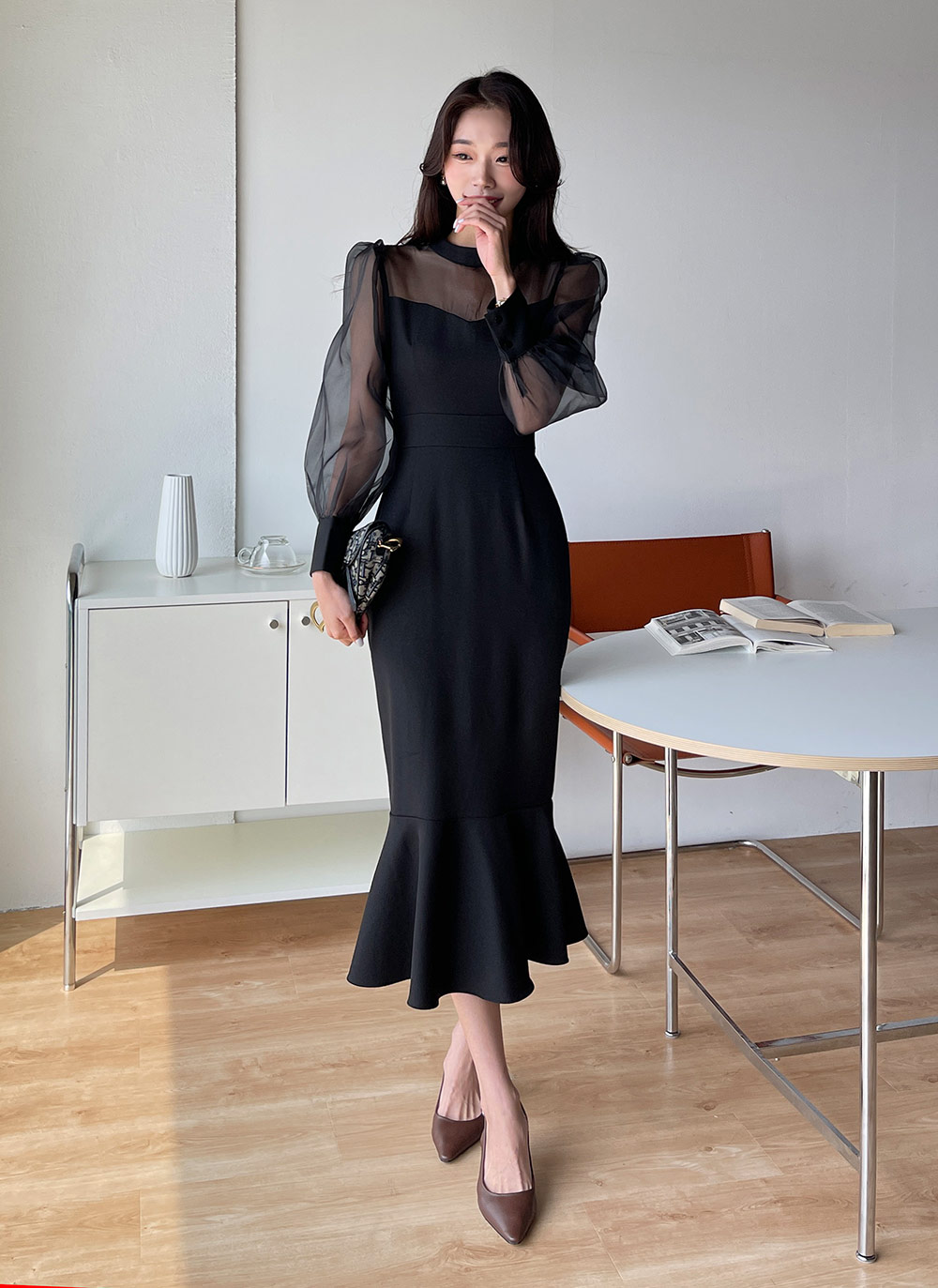 シアーリボンマーメイドワンピース | レディースファッション通販 - DHOLIC