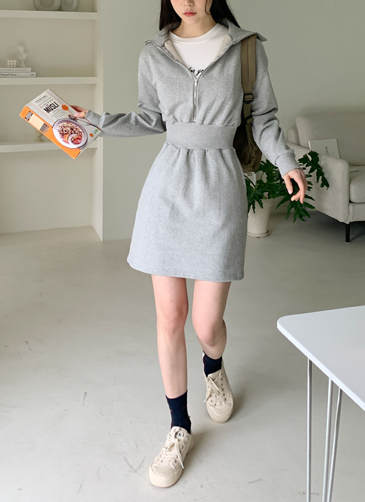 ハーフジップミニワンピース | レディースファッション通販 - DHOLIC