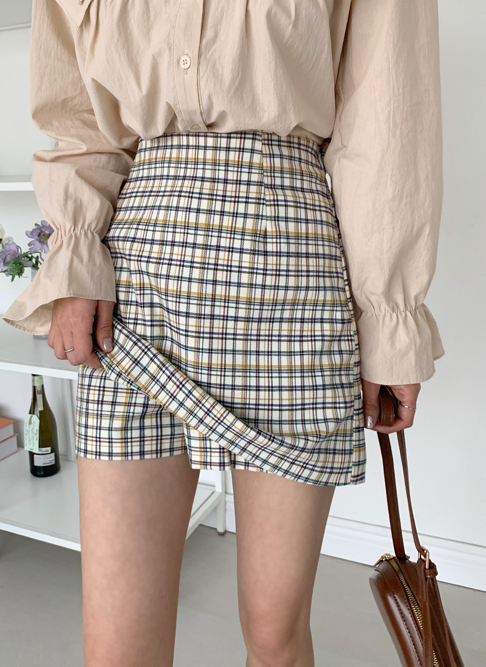 チェックスカートパンツ・全2色 | レディースファッション通販 - DHOLIC