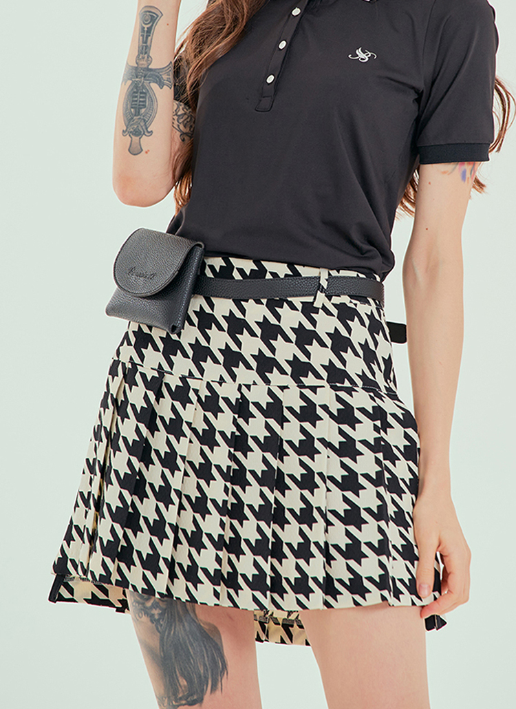 パンツ裏地千鳥柄プリーツスカート | レディースファッション通販 - DHOLIC