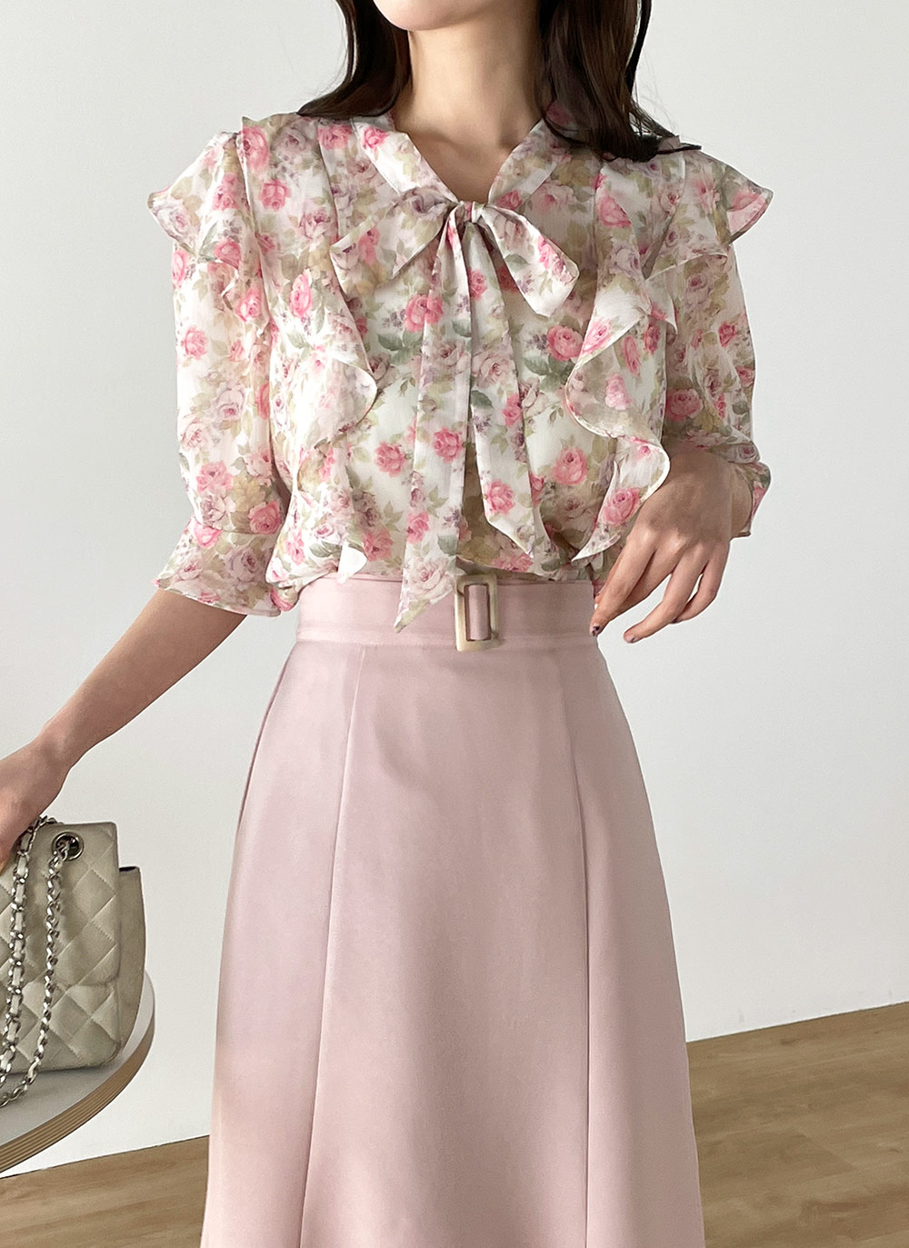 花柄リボンフリルブラウス | レディースファッション通販 - DHOLIC