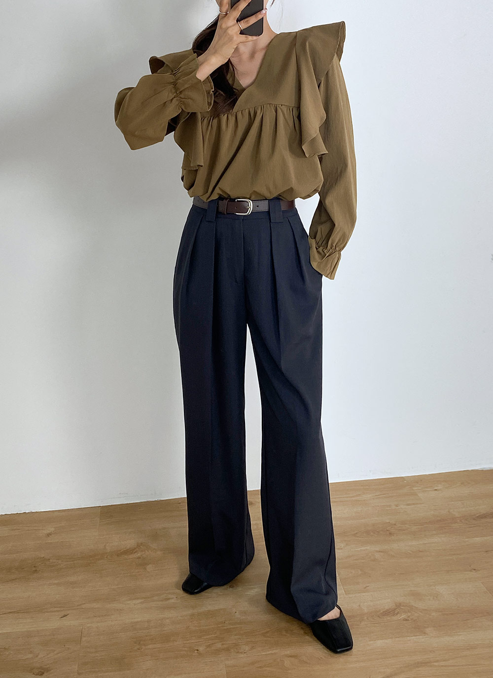 ベルト付ツータックスラックス | レディースファッション通販 - DHOLIC