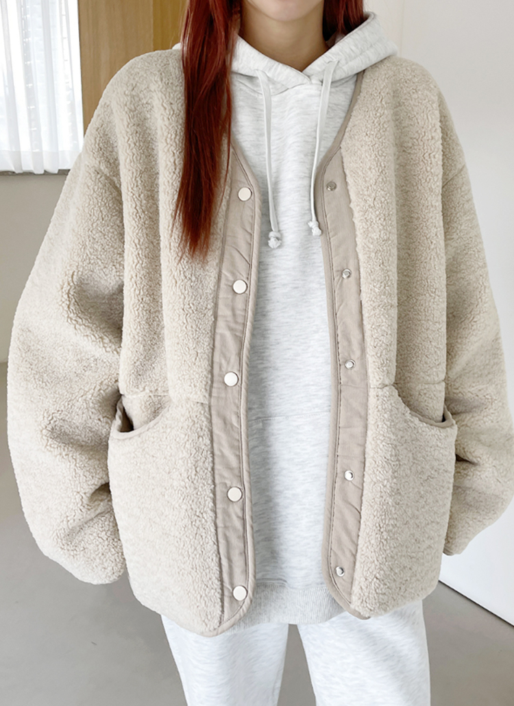 ノーカラーボアジャケット | レディースファッション通販 - DHOLIC