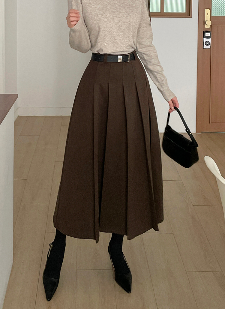 ベルト付プリーツスカート | レディースファッション通販 - DHOLIC