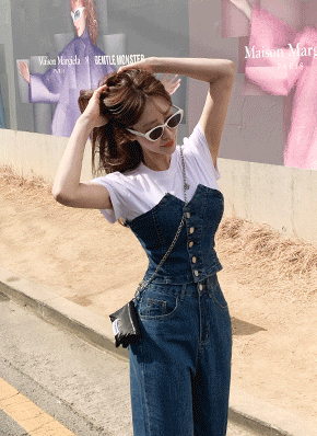 デニムチューブトップ上下SET | レディースファッション通販 - DHOLIC