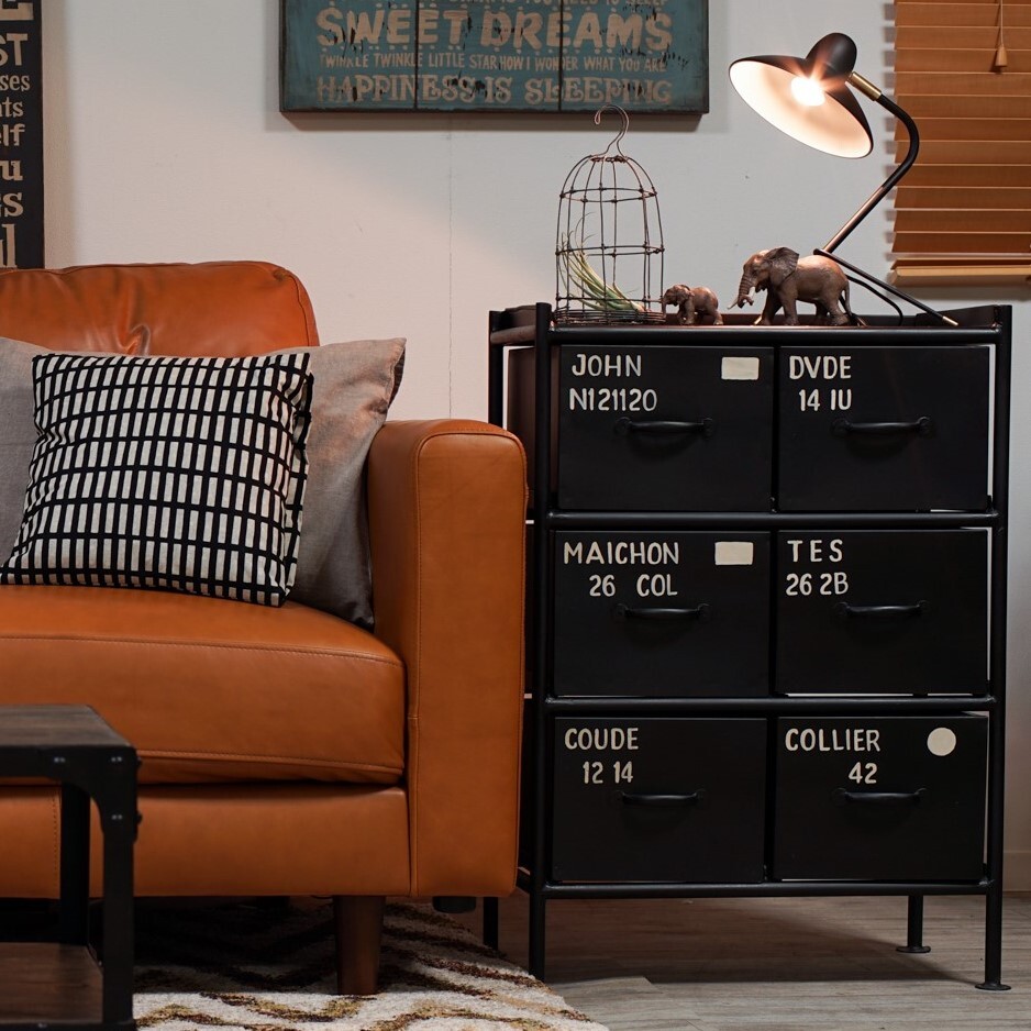 チェスト 黒 ブラック スチール インダストリアルテイスト