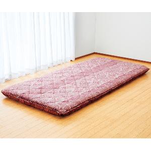日本製極厚マットレス敷き布団(シングル100×210 ピンク): 寝具／は