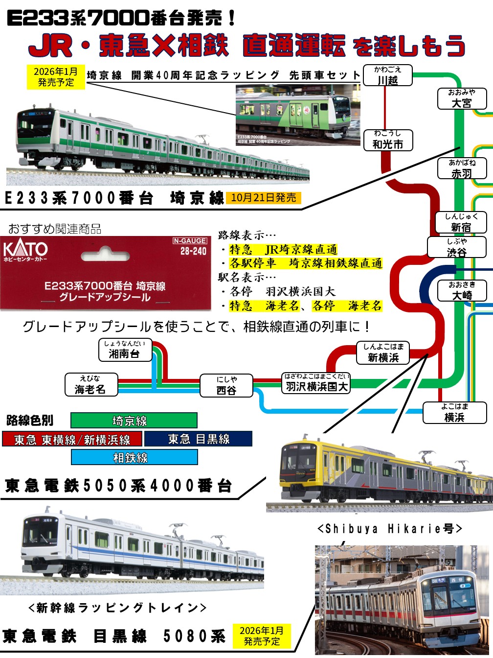 KATO鉄道模型オンラインショッピング JR・東急×相鉄 直通運転を楽し