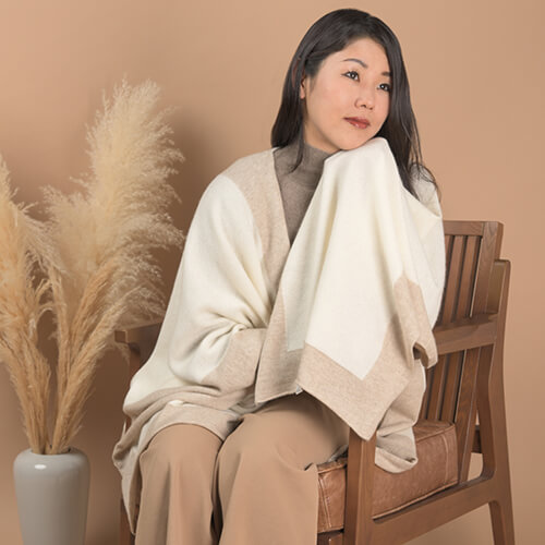 商品詳細：オーガニックカシミヤ ストールポンチョ｜emonya／ええもんや