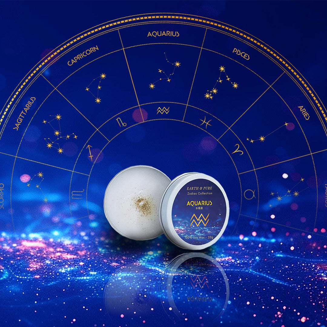Earth & Pure｜Aquarius - 水瓶座｜フレグランスキャンドル｜ソイ