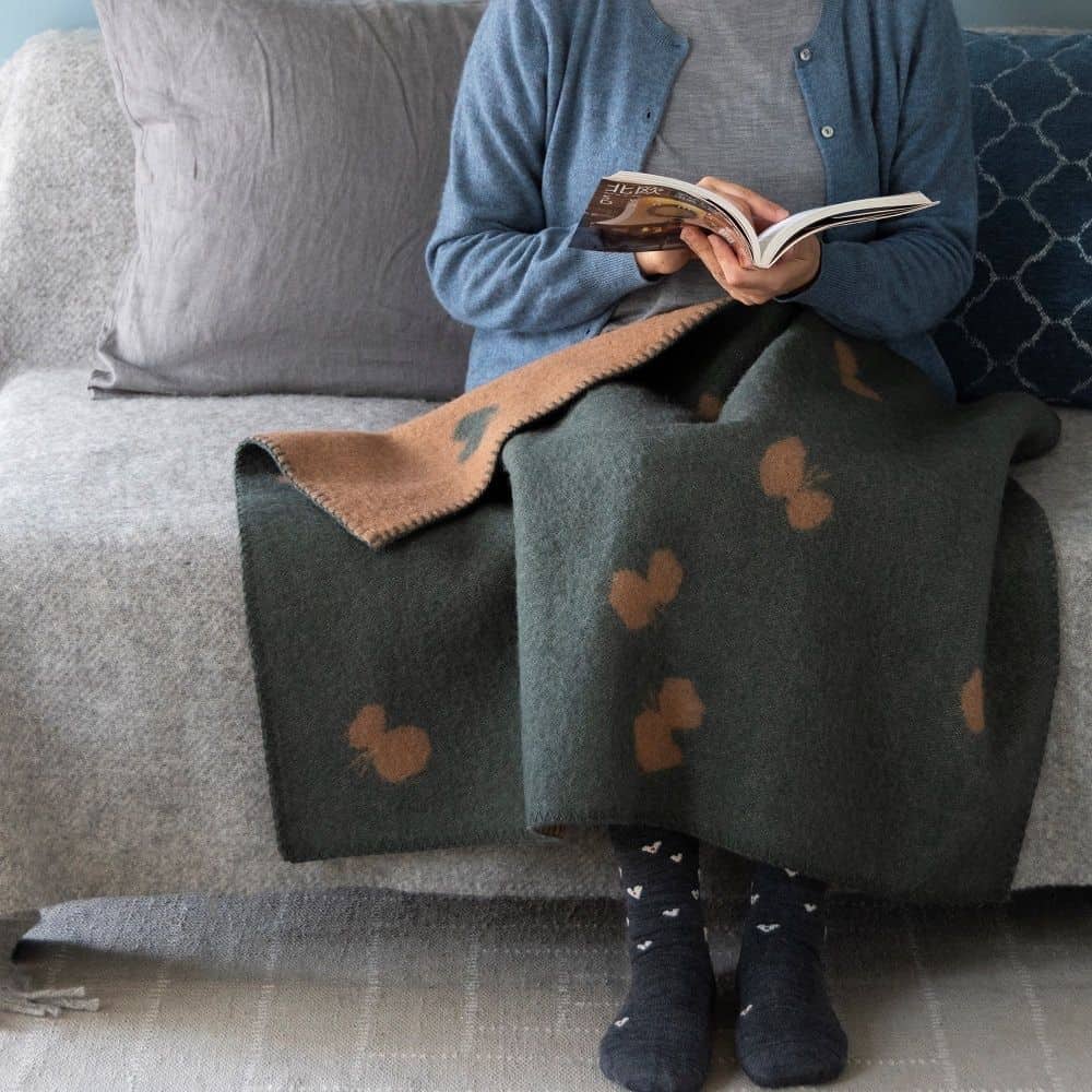 KLIPPAN/クリッパン ウール ミニブランケット CHOUCHO グリーン