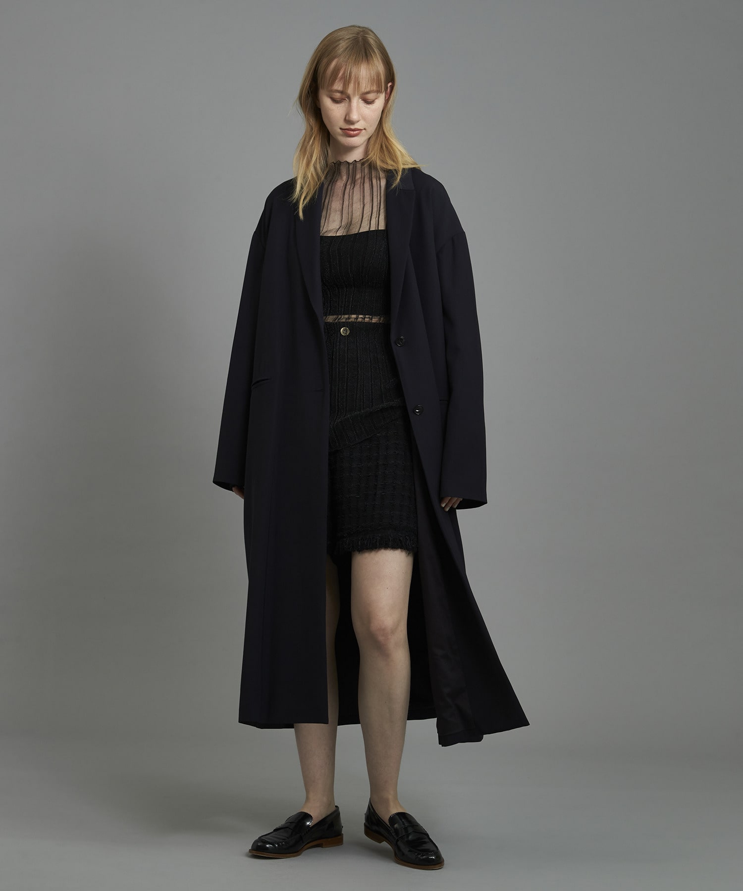 ESTNATION / ドロップショルダーロングコート＜ESSENCEOFLUXURY