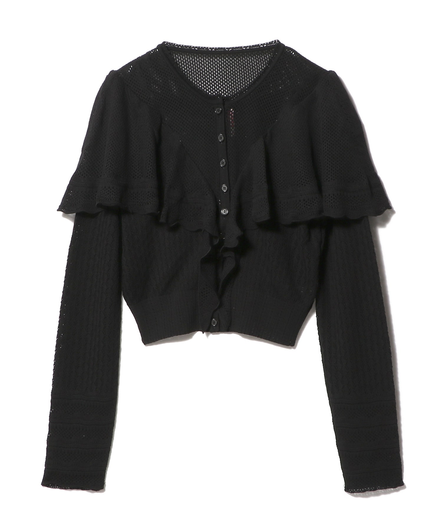 YONFA ヨンファ ニットケープカーディガン (black) YONFA ヨンファ