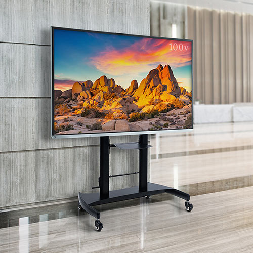 テレビスタンド（キャスター・会議用・大型・電動・昇降・棚・60から84