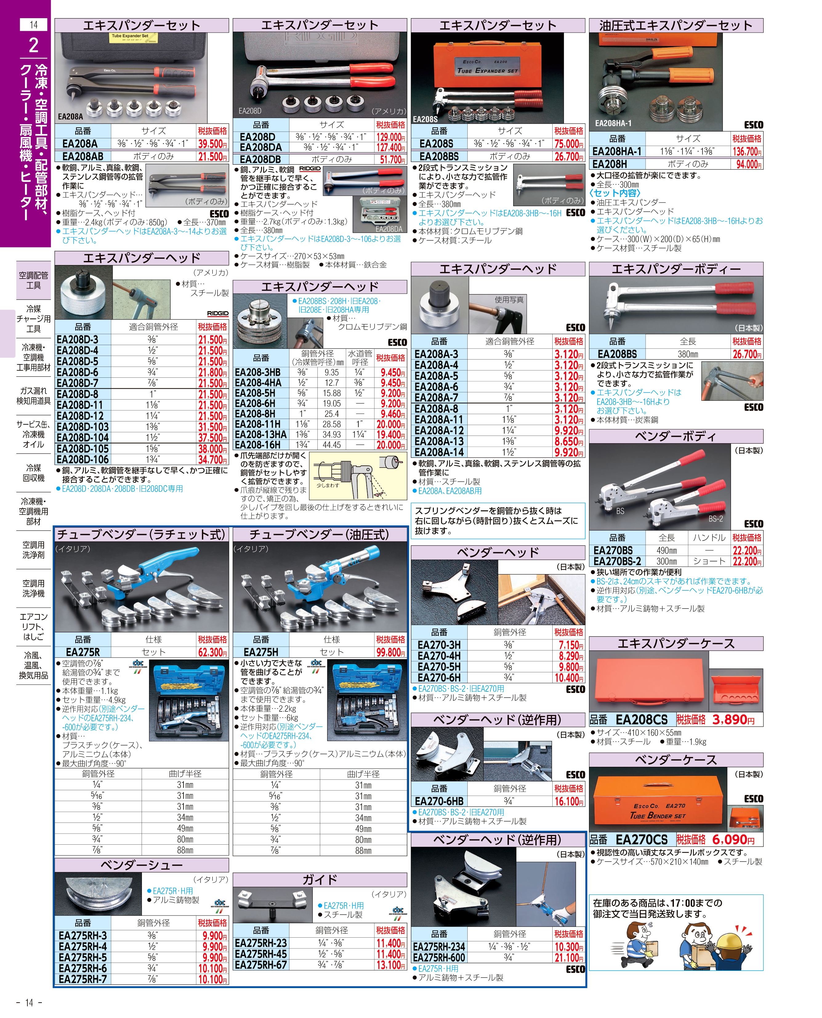 EA215A-6｜3/4″レバー式ベンダーのページ -