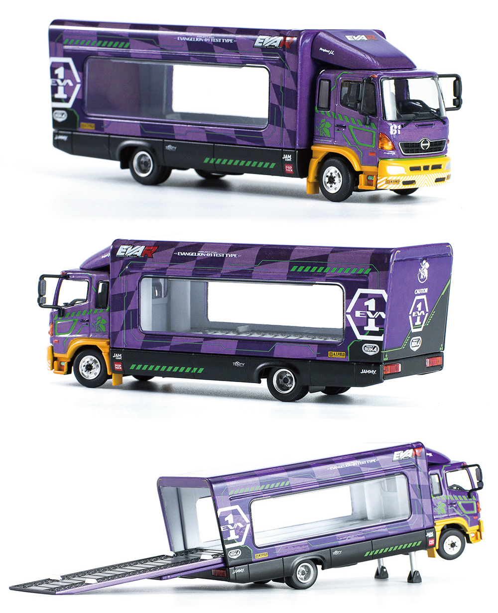 POP RACEより、1/64ミニカーを荷台に積載出来る「エヴァンゲリオン
