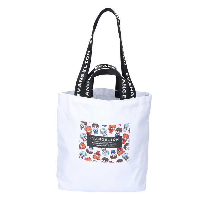EVANGELIONキャラククターバッグ/トートバッグ（大）パイロット柄/白