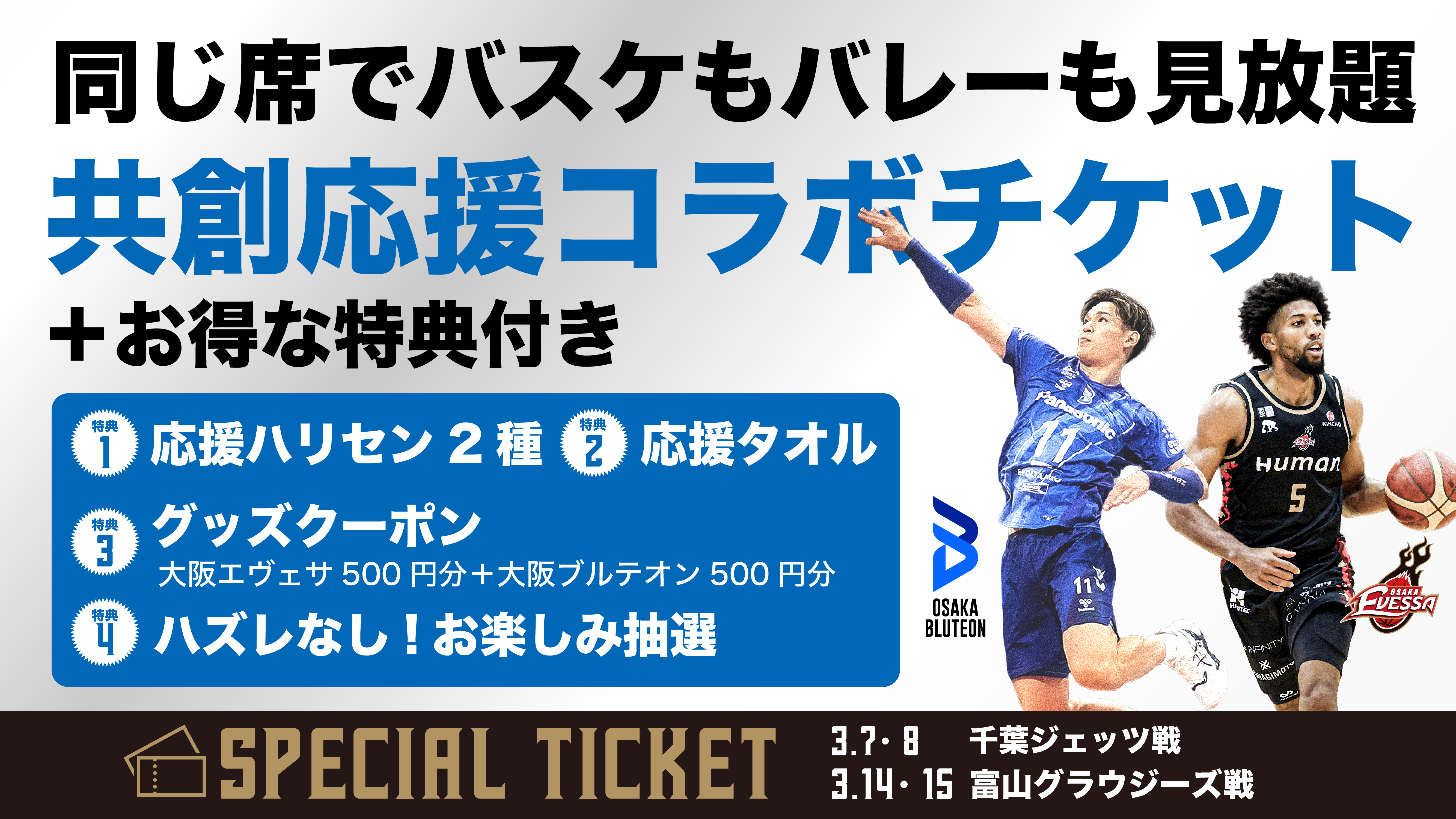 3月開催試合の企画チケット情報 | 大阪エヴェッサ