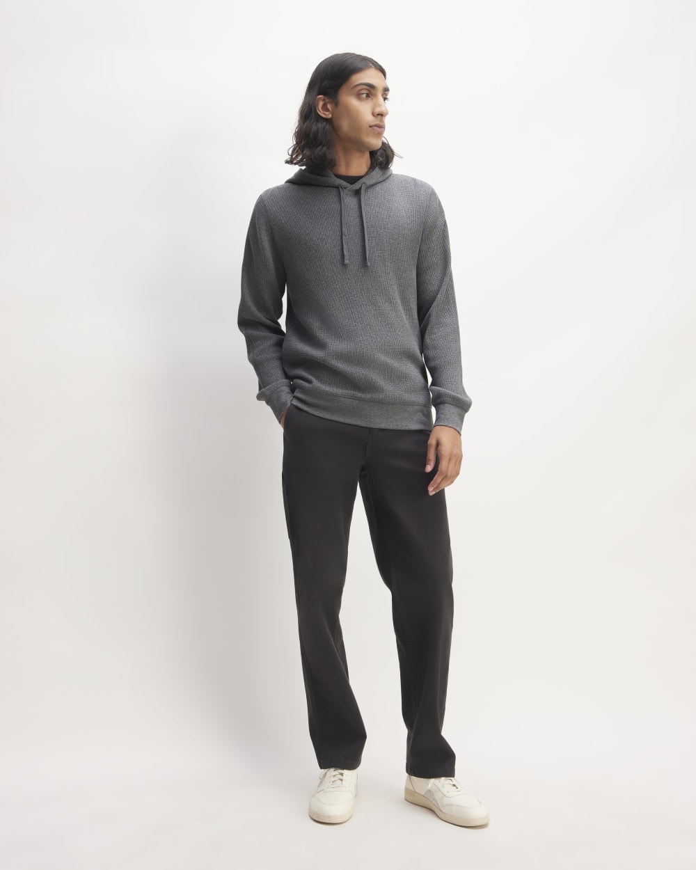 The Waffle-Knit Hoodie | Heathered Charcoal – Everlane