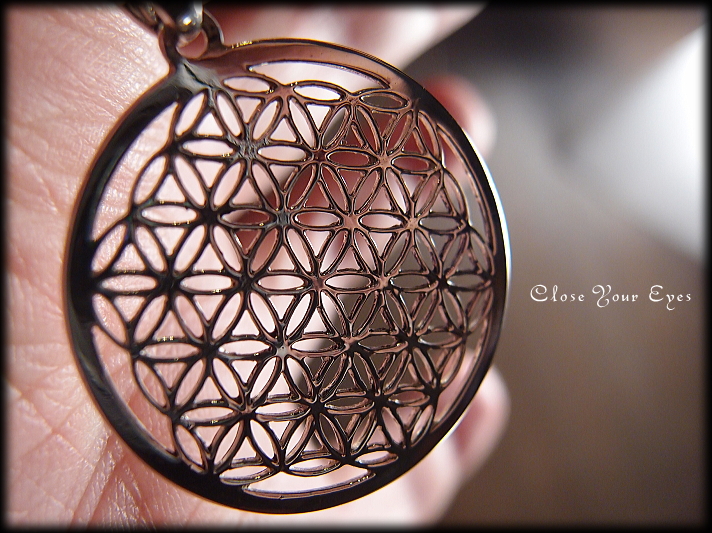 天然石パワーストーン フラワーオブライフ シルバーペンダント Made in