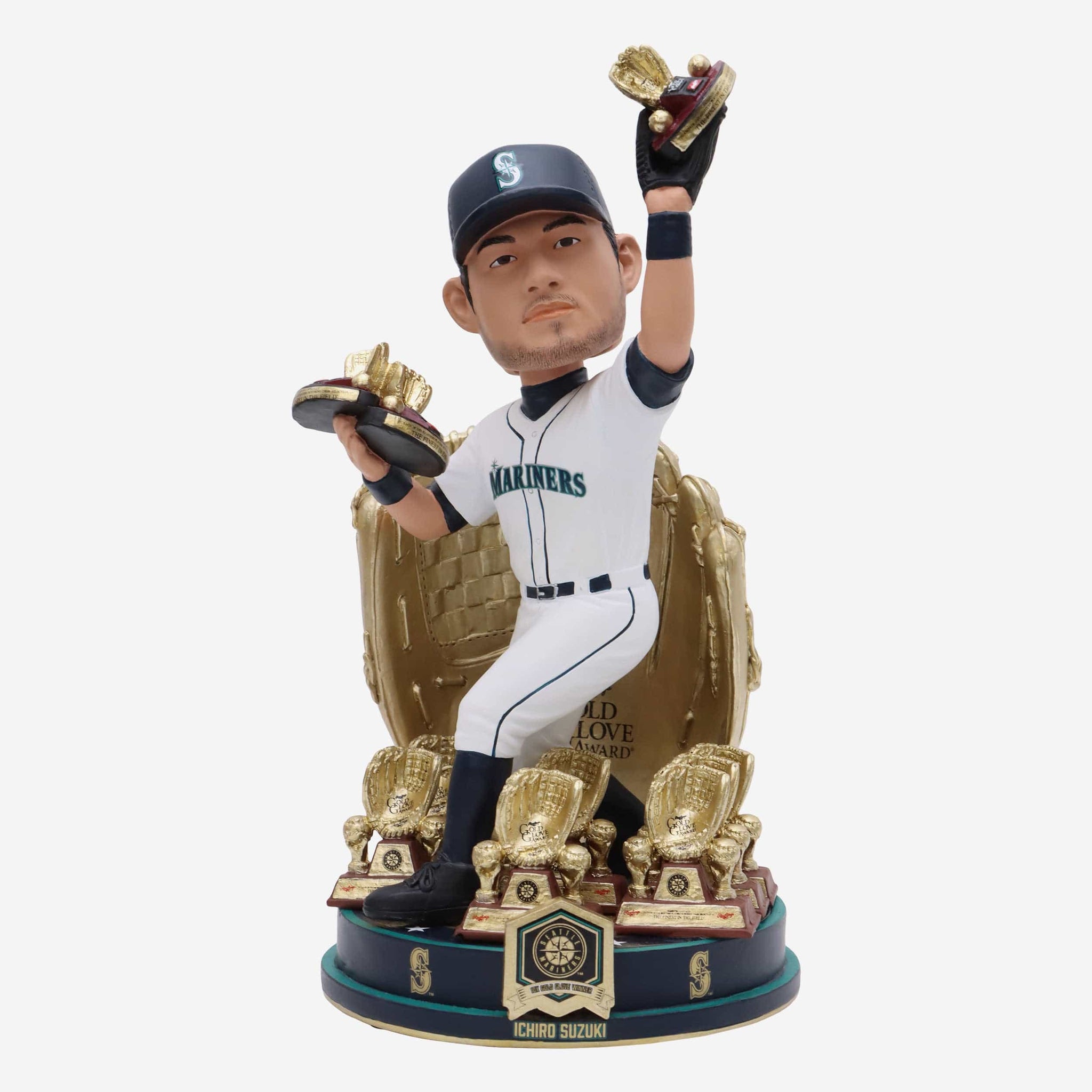 Ichiro Suzuki Seattle Mariners 10x Gold Glove Award Bobblehead FOCO