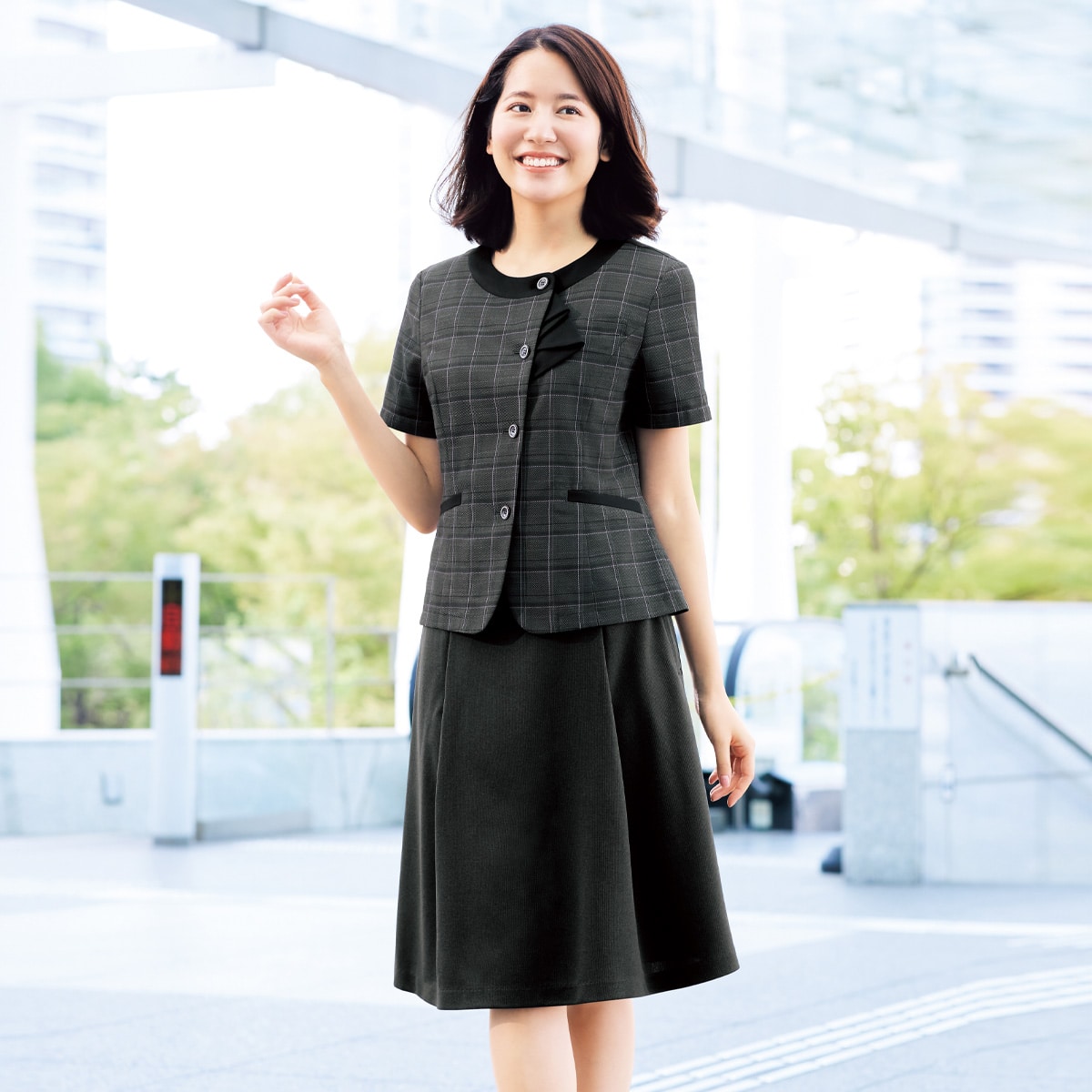 FS46042 後ゴムニットソフトプリーツスカート｜医療用白衣・介護