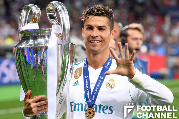 史上初！ C・ロナウドがCL5度制覇の快挙。メッシやイニエスタらをつき