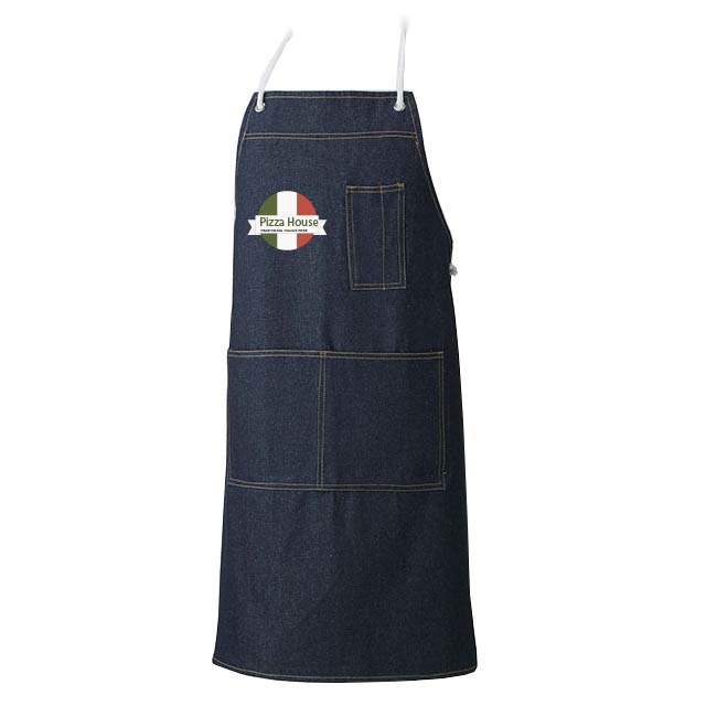 タフなデニムエプロン（首掛け）[SOWA 10021]｜オリジナルプリント