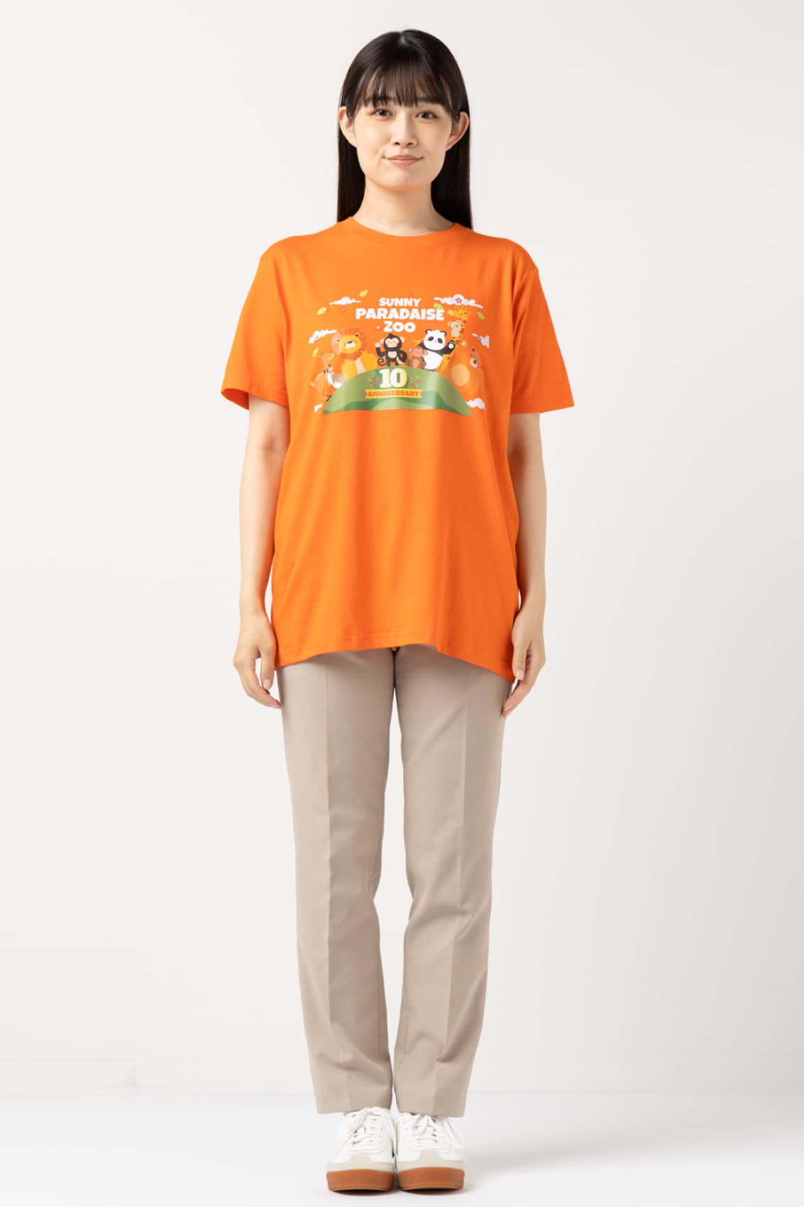 Admiral オレンジ プリント Tシャツ & スカート セット M Admiral