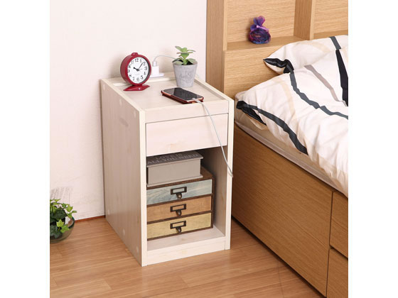 不二貿易 ベッドサイドテーブル ホワイト 99324 通販【フォレストウェイ】