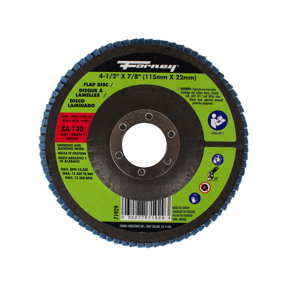 Flap Disc, Type 27 (Depressed Center), 4-1/2 in x 7/8 in, ZA60