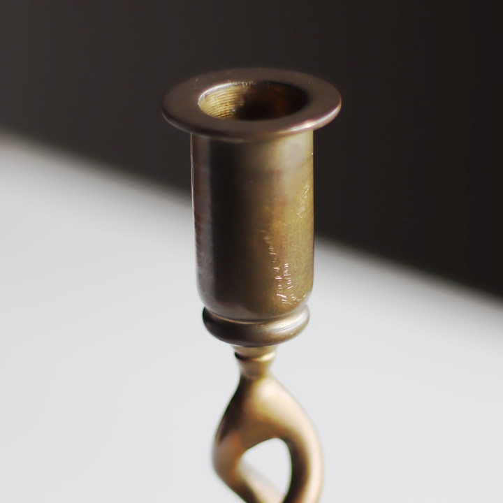 イギリス製 アンティーク ブラスキャンドルホルダー 2個セット