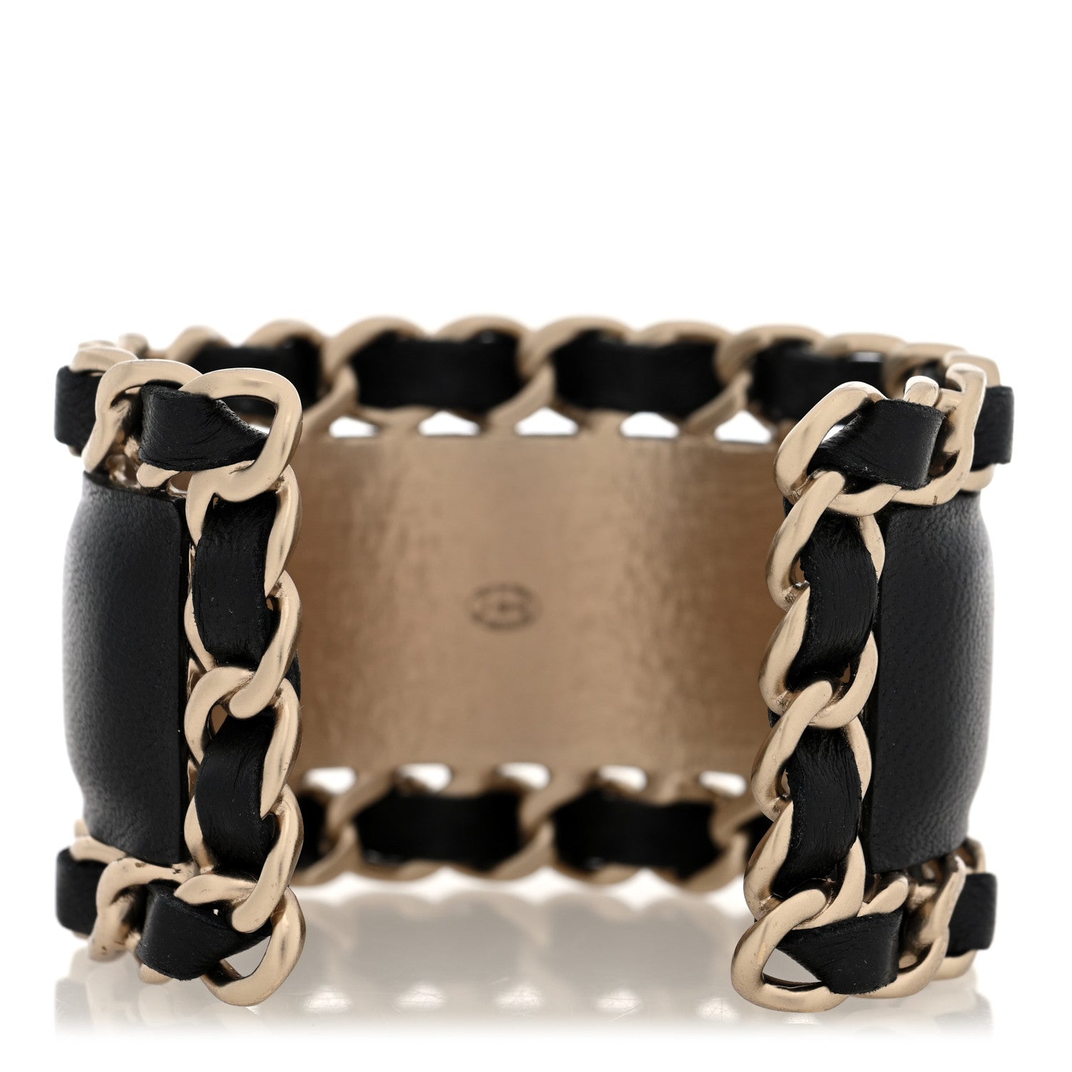 Chanel Lambskin Chain CC Cuff S Black Gold 1783342 – FASHIONPHILE
