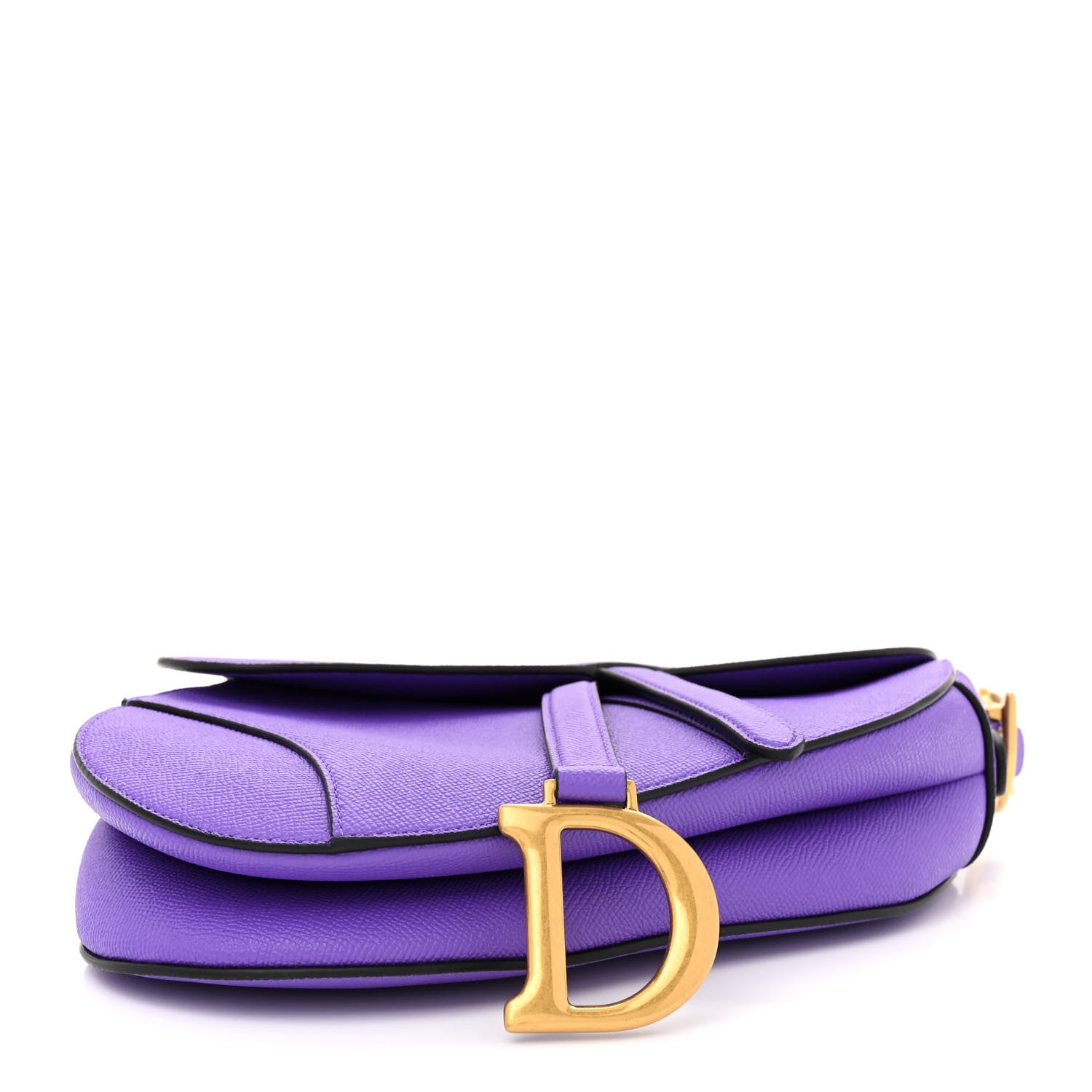 Christian Dior Grained Calfskin Saddle Bag Purple 1507415
