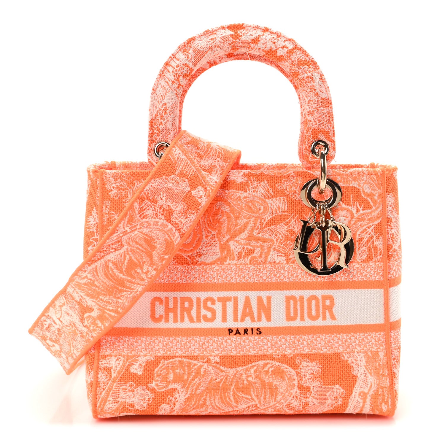 Christian Dior Canvas Toile De Jouy Reverse Embroidered Medium