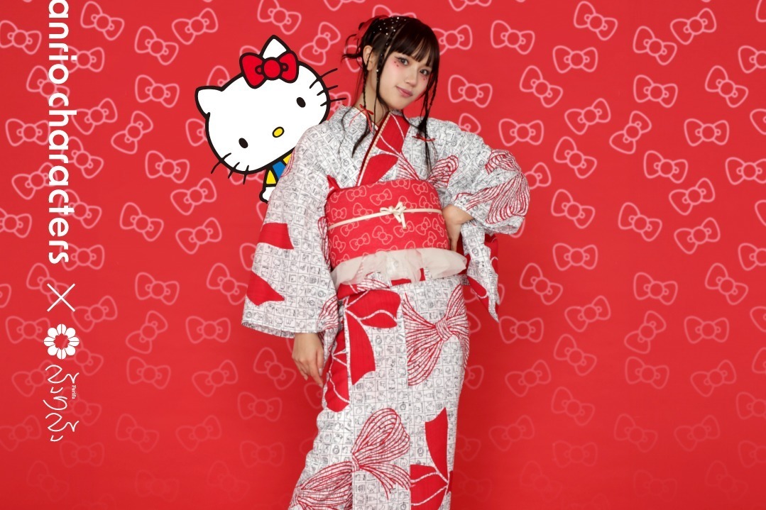 ふりふ×サンリオキャラクターズのコラボ浴衣、「ハローキティ」や